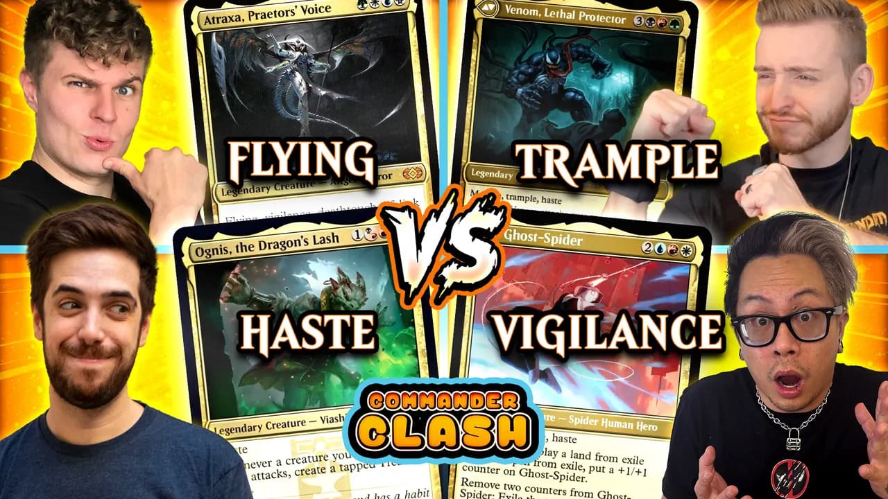 100% Haste vs. 100% Vigilance vs. 100% Trample vs. 100% Flying | Commander Clash S20 E4