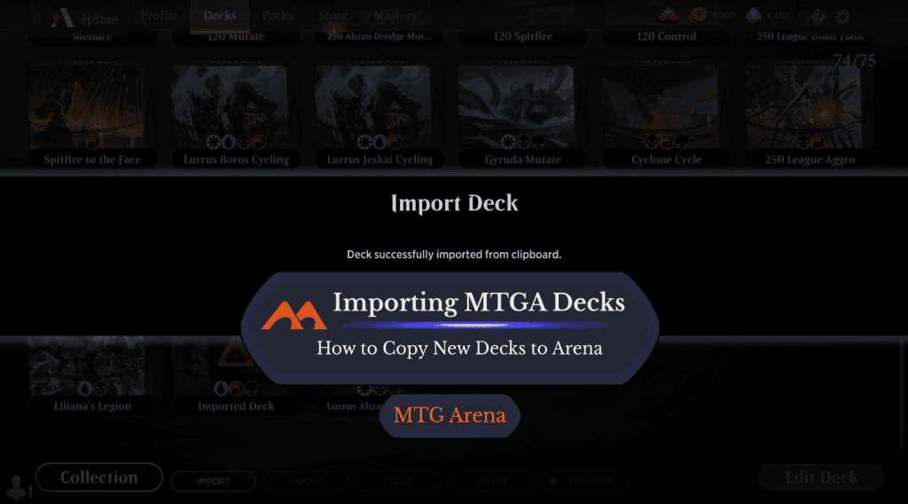 How to Import and Copy Decks into MTG Arena